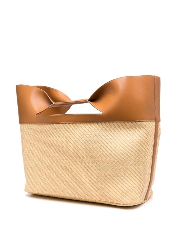 Alexander McQueen The Bow straw-woven tote bag - Image 3
