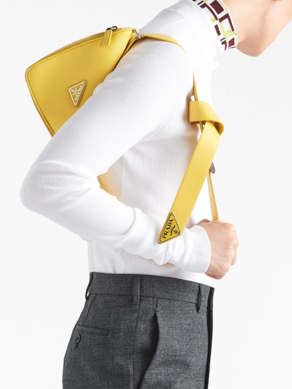 Prada Triangle logo-plaque shoulder bag - Image 3