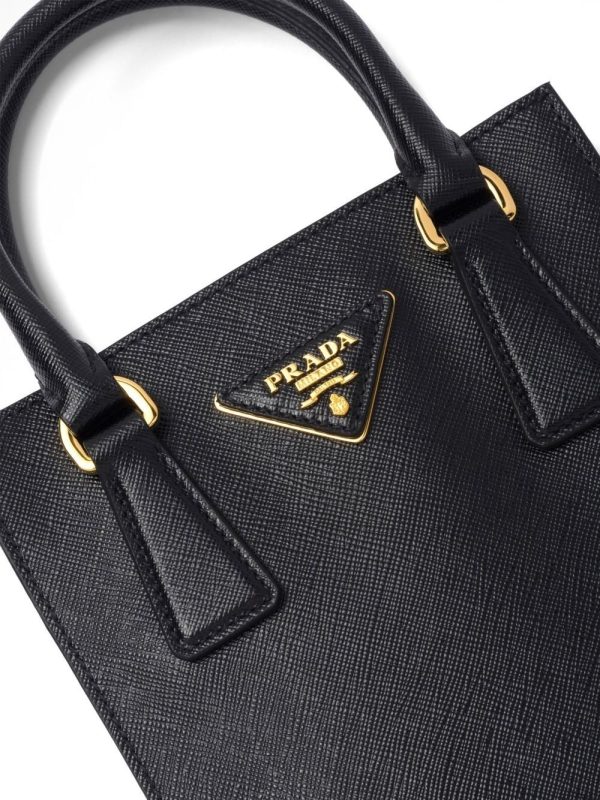 Prada triangle-logo Saffiano-leather tot - Image 3