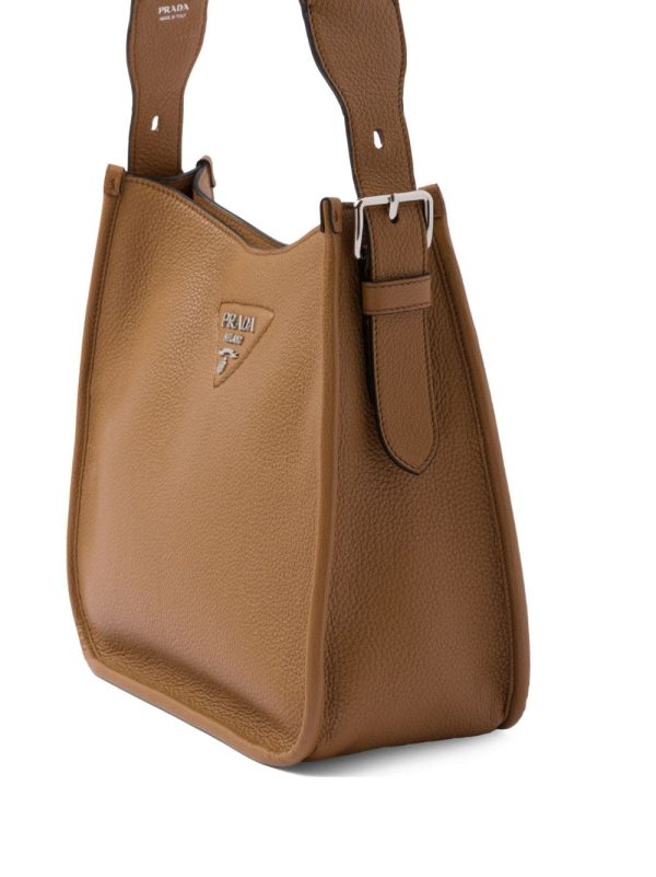 Prada triangle-logo hobo shoulder bag - Image 3