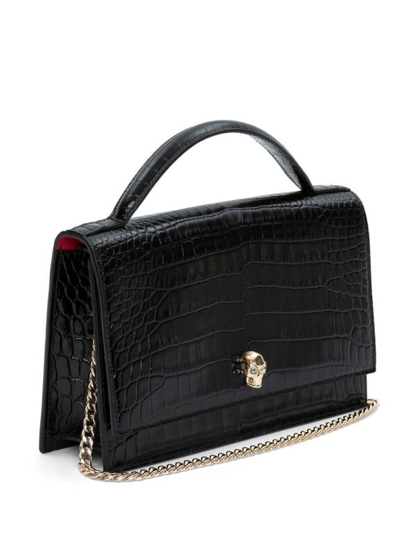 Alexander McQueen Skull crocodile-embossed shoulder bag - Image 3