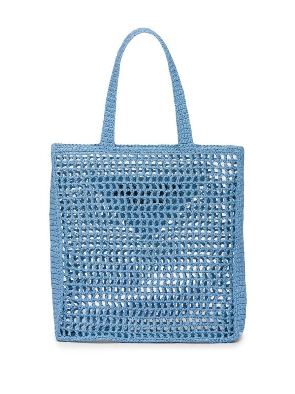 Prada woven-logo raffia tote bag - Image 3