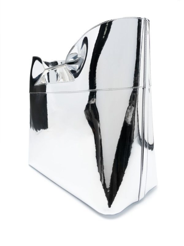 Alexander McQueen The Bow metallic leather tote bag - Image 3