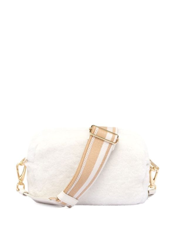 Prada triangle-plaque shearling shoulder bag - Image 3