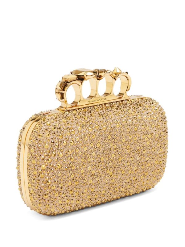 Alexander McQueen Knuckle crystal-embellished clutch bag - Image 3