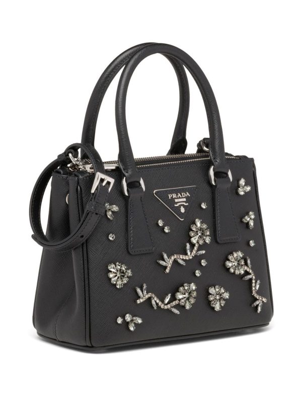 Prada Galleria crystal-embellished mini bag - Image 3