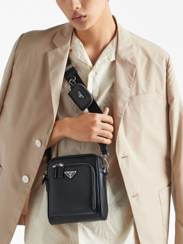 Prada triangle-logo leather shoulder bag - Image 3