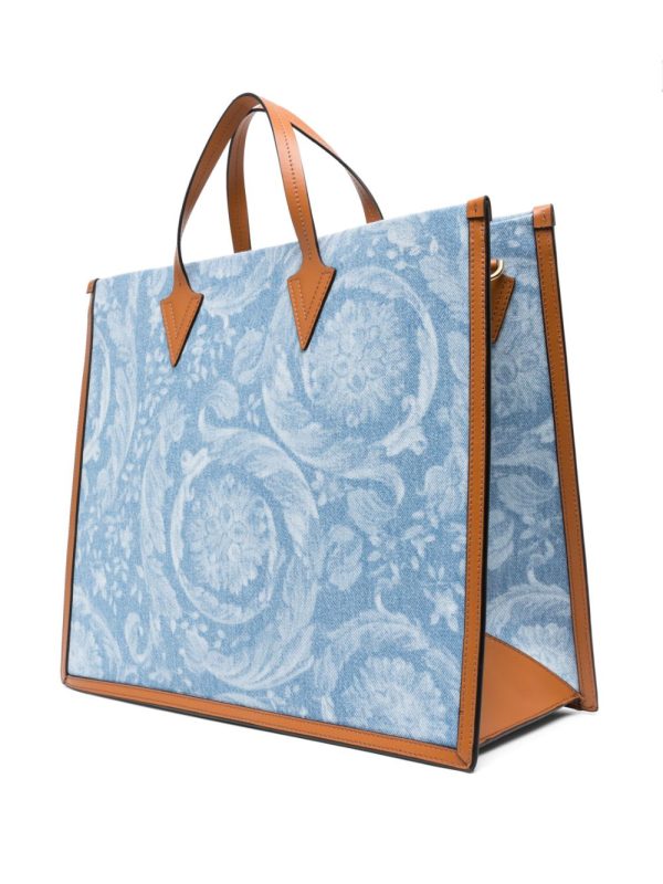 Versace Versace Allover-print denim tote bag - Image 3