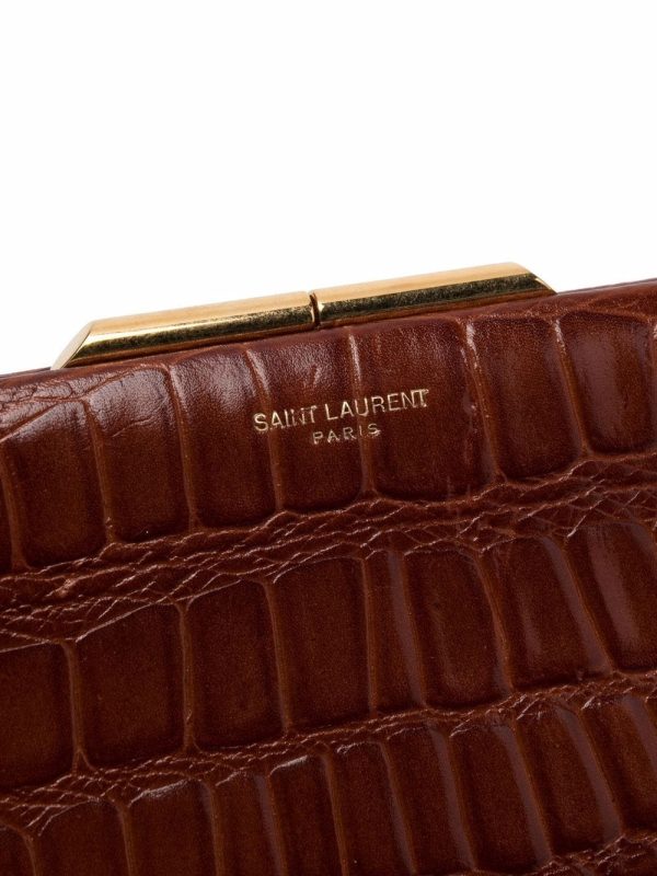 Saint Laurent crocodile-effect clutch bag - Image 4