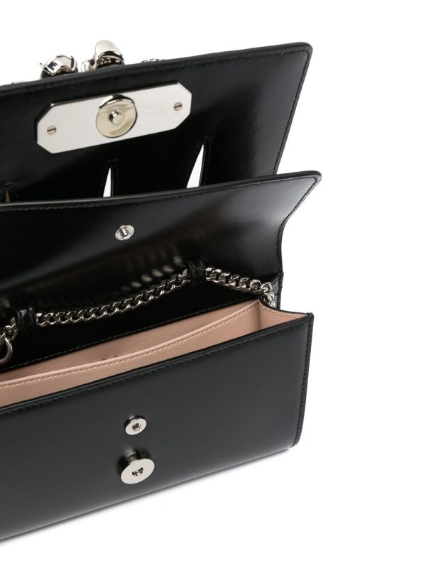 Alexander McQueen skull ring-hardware clutch bag - Image 4
