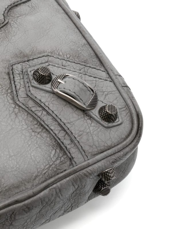 Balenciaga Le Cagole cracked leather messenger bag - Image 4