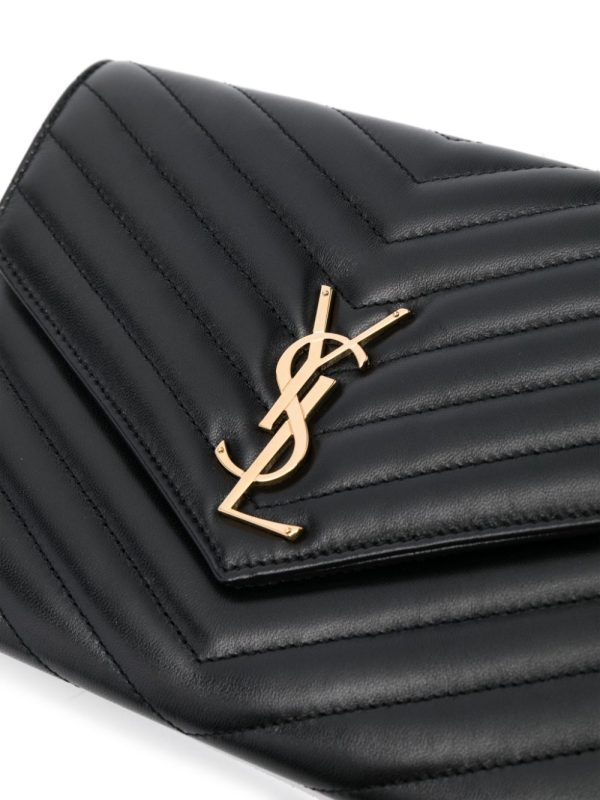 Saint Laurent Cassandre matelassé leather clutch bag - Image 4