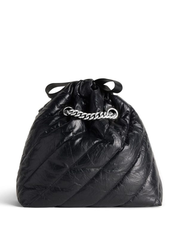 Balenciaga Crush logo-plaque quilted leather tote bag - Image 4