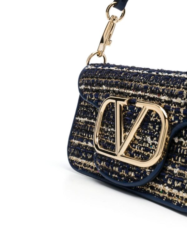 Valentino Garavani Locò tweed leather tote bag - Image 4
