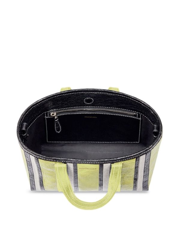 Balenciaga Barbes East-West striped shopper tote - Image 4