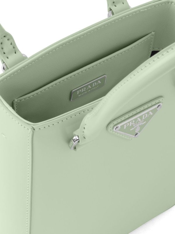 Prada small triangle plaque tote - Image 4