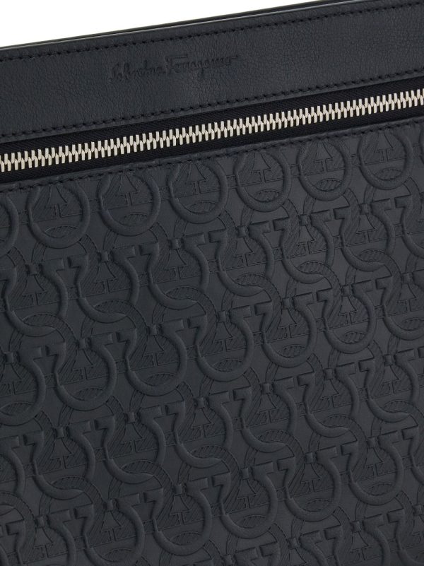 Ferragamo Gancini embossed zipped clutch - Image 4
