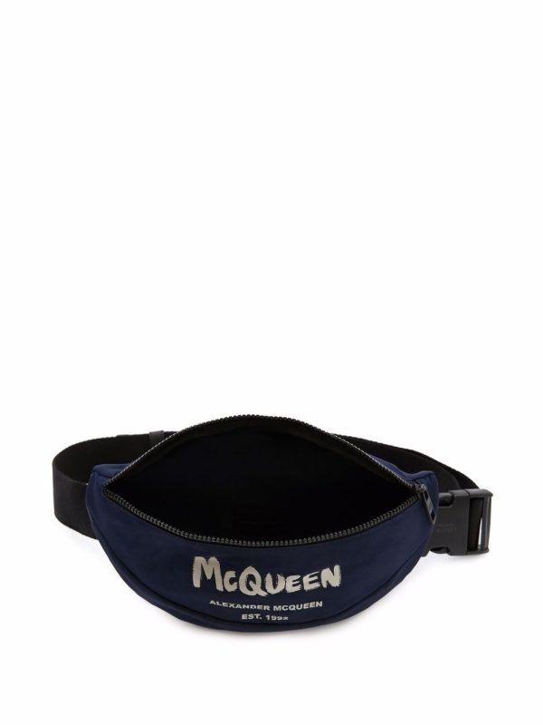 Alexander McQueen logo-print two-tone belt bag - Image 4