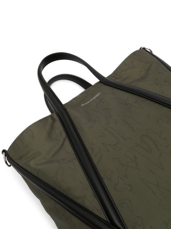 Alexander McQueen panelled-leather gabardine bag - Image 4