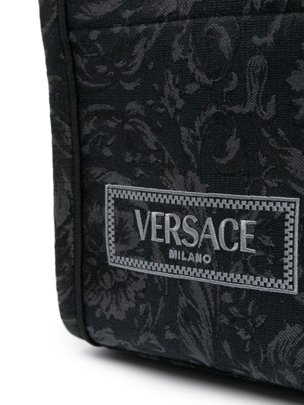 Versace mini logo-embroidered jacquard tote bag - Image 4