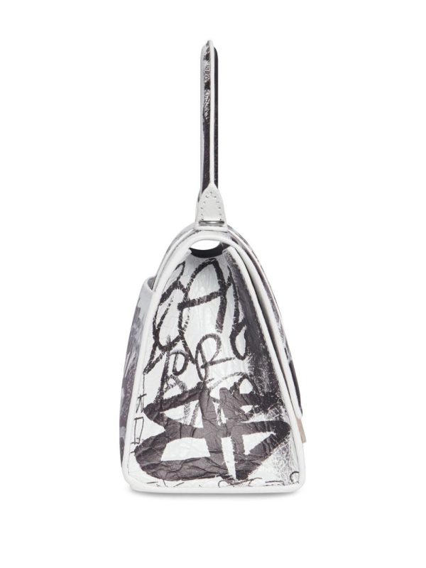 Balenciaga graffiti-print leather shoulder bag - Image 4