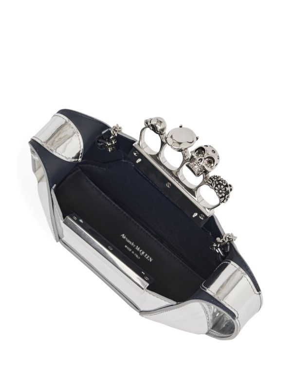 Alexander McQueen metallic Jewelled Hobo mini bag - Image 4
