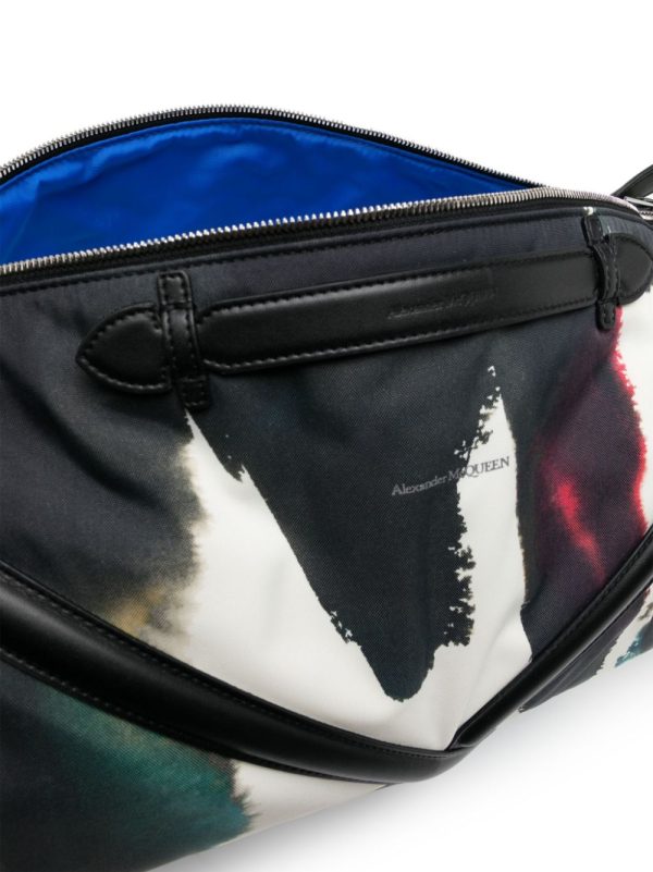 Alexander McQueen Watercolour Graffiti-print leather holdall - Image 4