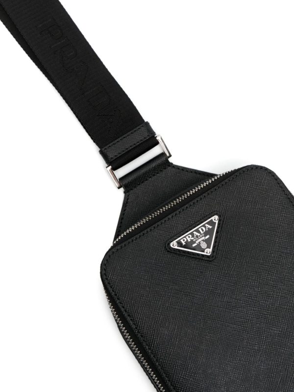 Prada triangle-logo leather messenger bag - Image 4