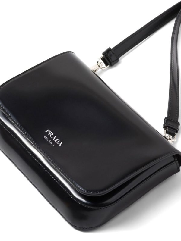 Prada logo-stamp brushed leather bag - Image 4