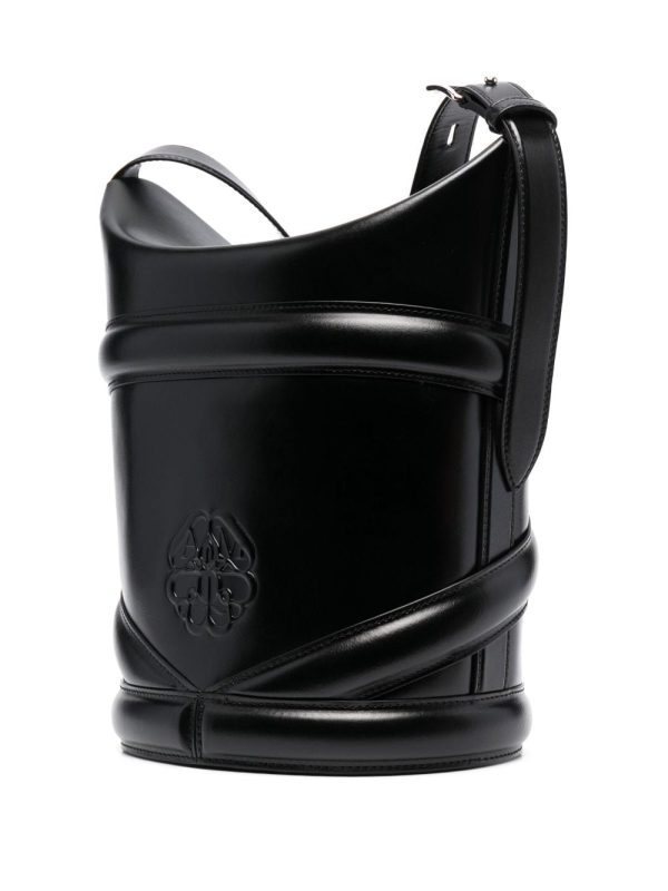 Alexander McQueen embossed-logo bucket bag - Image 4