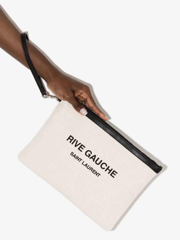 Saint Laurent Rive Gauche canvas pouch - Image 4