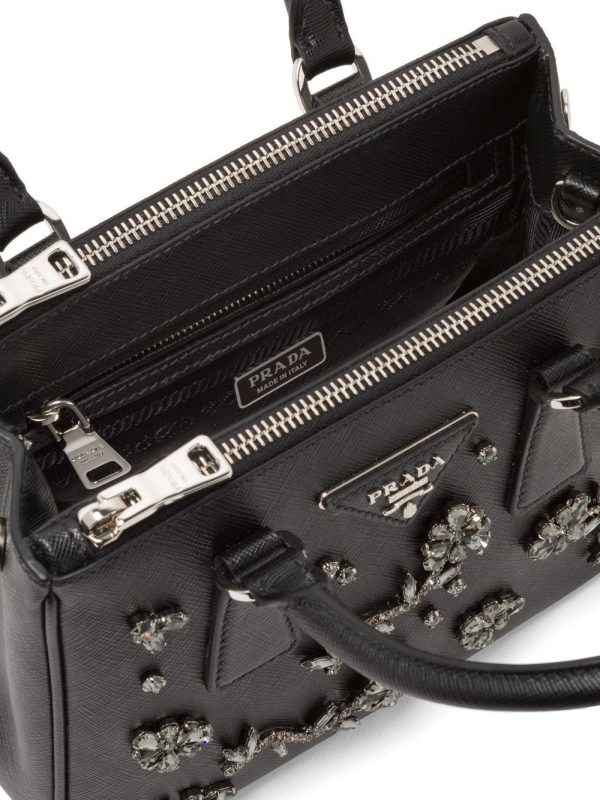 Prada Galleria crystal-embellished mini bag - Image 4
