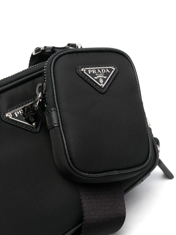 Prada triangle-logo Brique messenger bag - Image 4