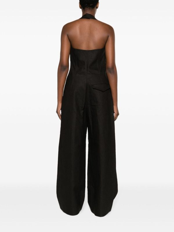 Bottega Veneta   halterneck linen jumpsuit - Image 4