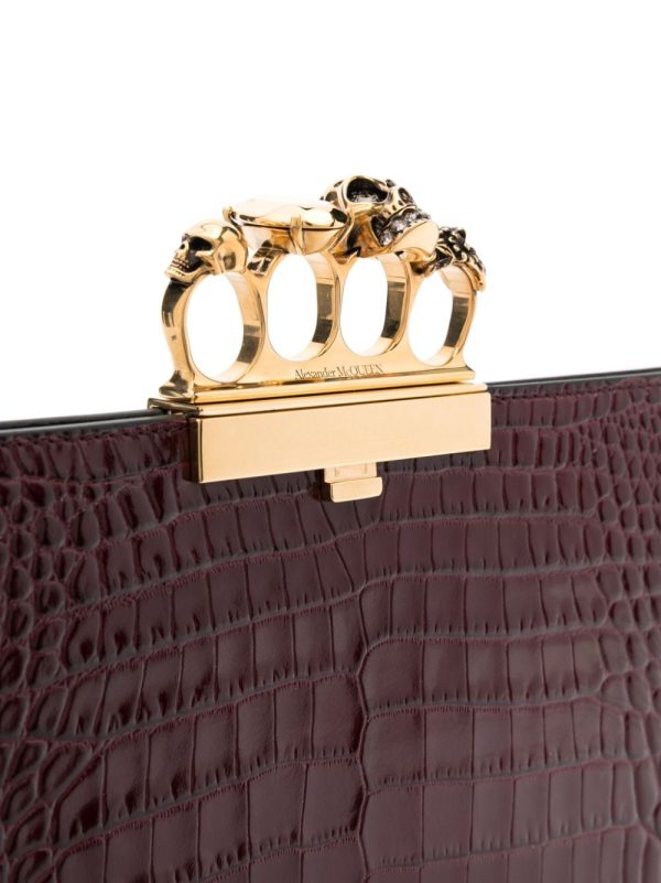 Alexander McQueen The Knuckle embossed clutch bag - Image 4