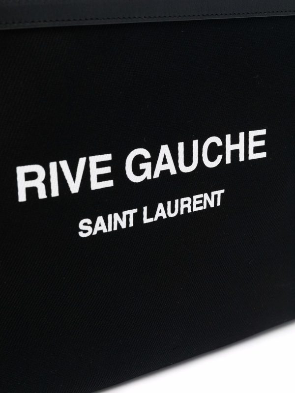 Saint Laurent Rive Gauche logo-print clutch - Image 4
