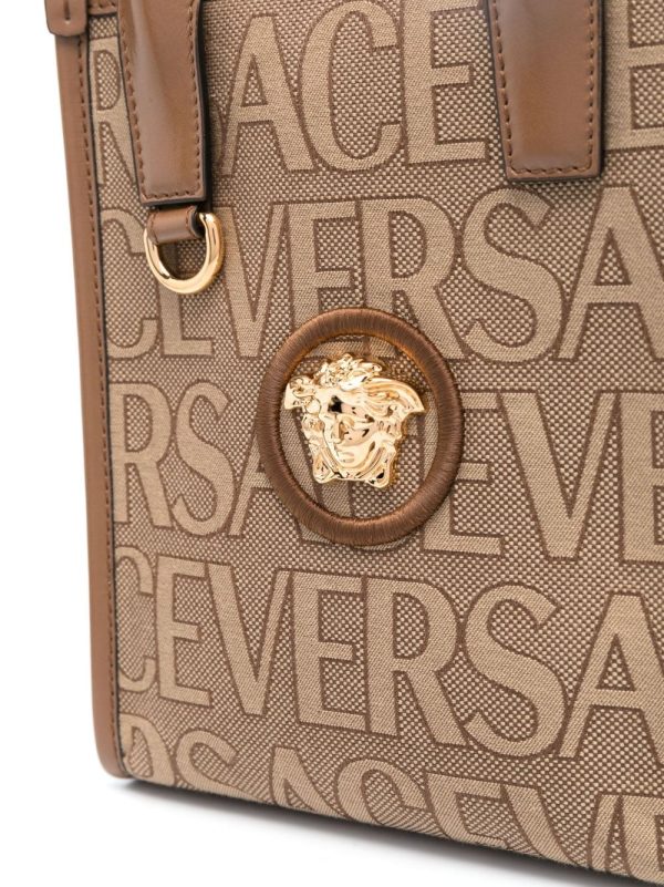 Versace mini Versace Allover-jacquard tote bag - Image 4