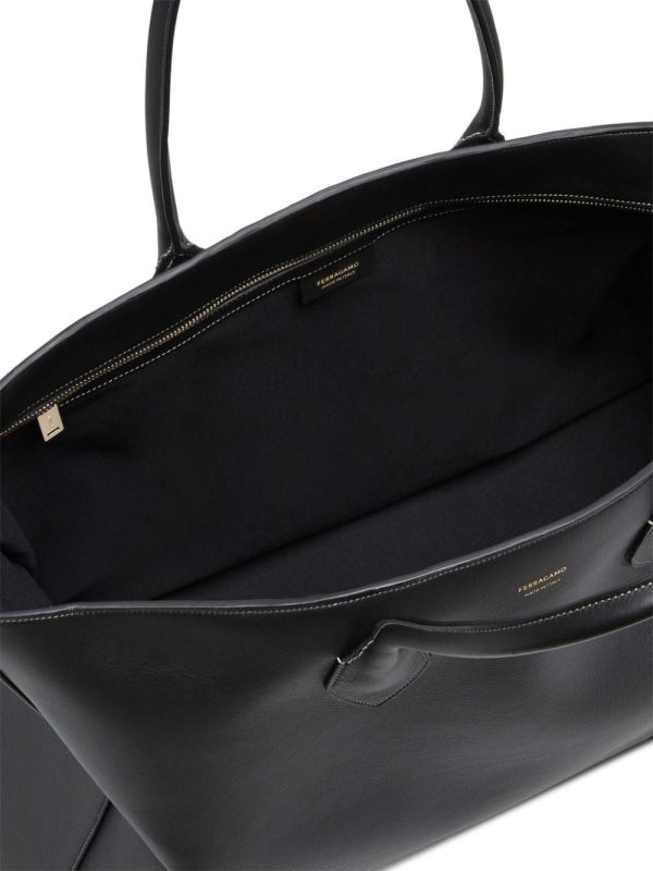 Ferragamo logo-print leather tote bag - Image 4