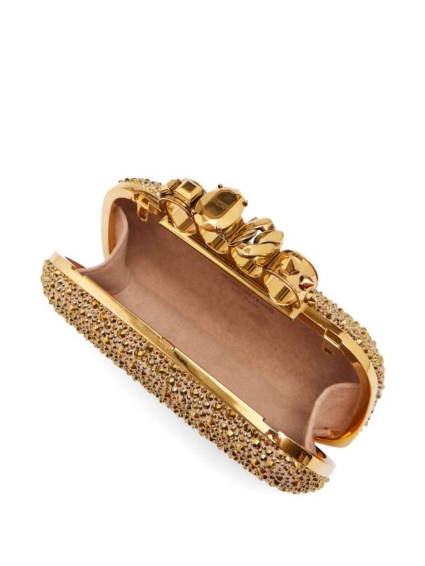 Alexander McQueen Knuckle crystal-embellished clutch bag - Image 4