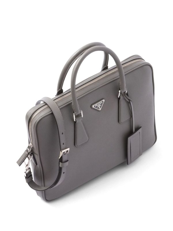 Prada triangle-logo Saffiano leather briefcase - Image 4