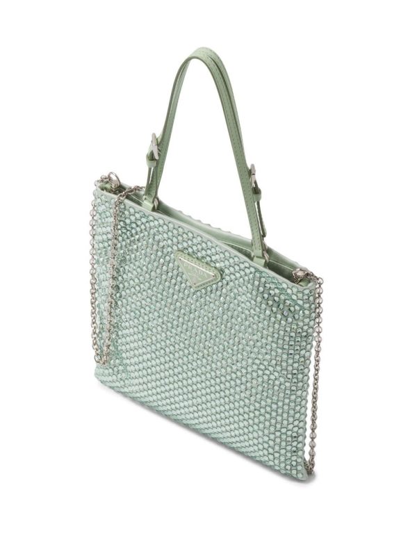 Prada crystal-embellished satin handbag - Image 4