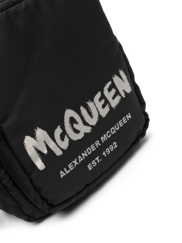 Alexander McQueen graffiti logo-print messenger bag - Image 3