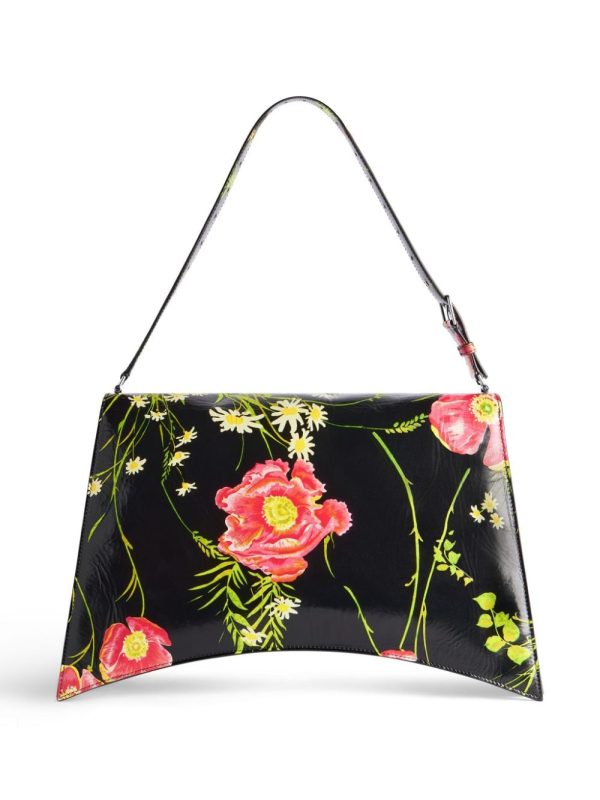 Balenciaga large Crush Sling floral-print shoulder bag - Image 4