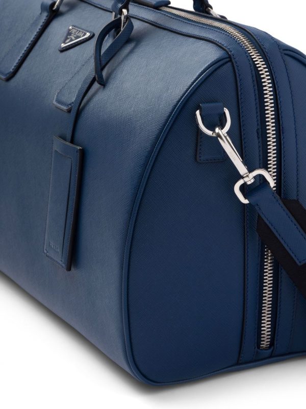 Prada leather logo-patch travel bag - Image 4