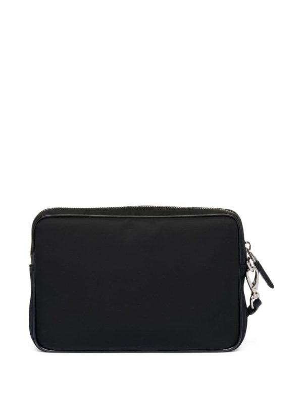 Prada triangle-logo panelled clutch bag - Image 4