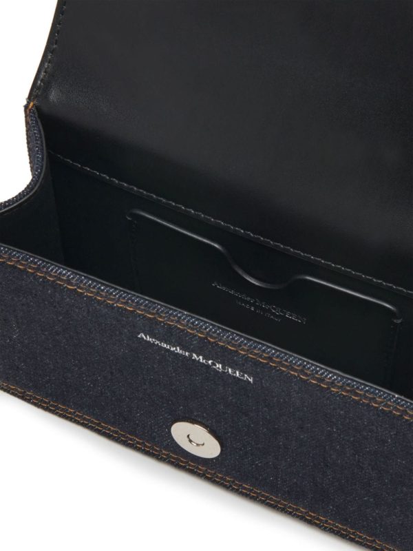 Alexander McQueen Mini Jewelled denim satchel bag - Image 4