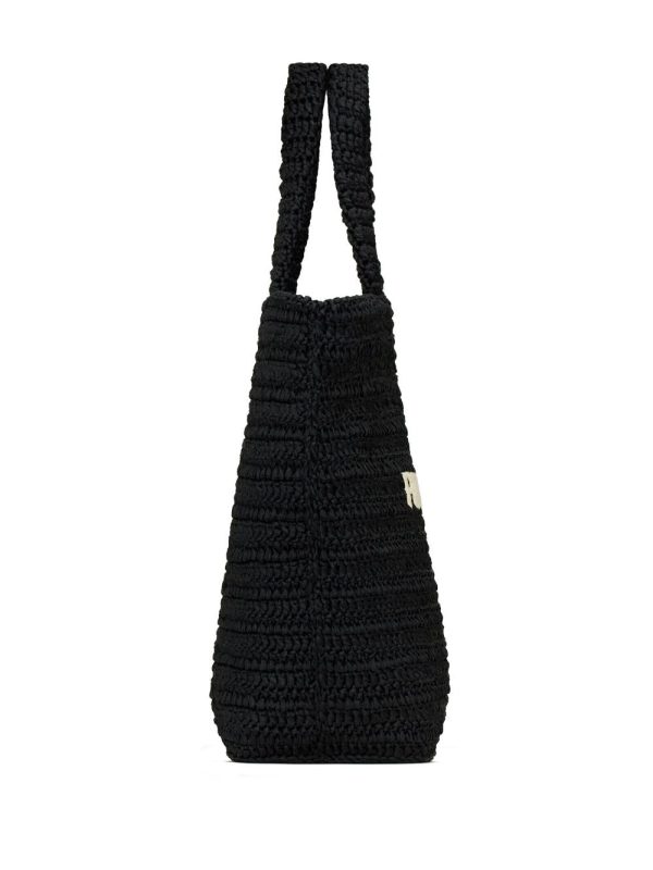 Saint Laurent Rive Gauche embroidered raffia tote bag - Image 4