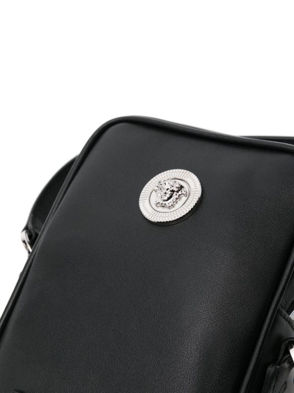 Versace Medusa Head-plaque leather messenger bag - Image 4