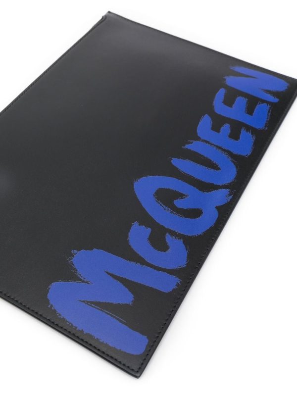 Alexander McQueen Graffiti-print leather clutch bag - Image 3