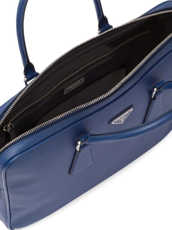 Prada triangle-logo Saffiano leather briefcase - Image 4